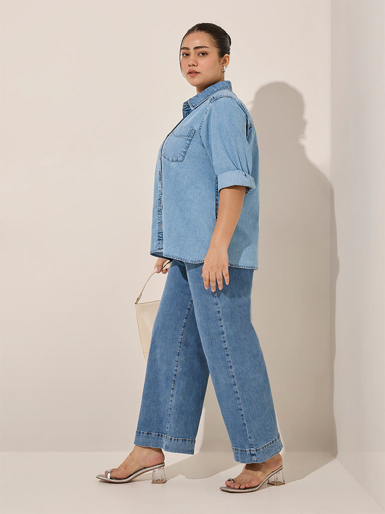 Gia Light Blue Denim Shirt - Image 3