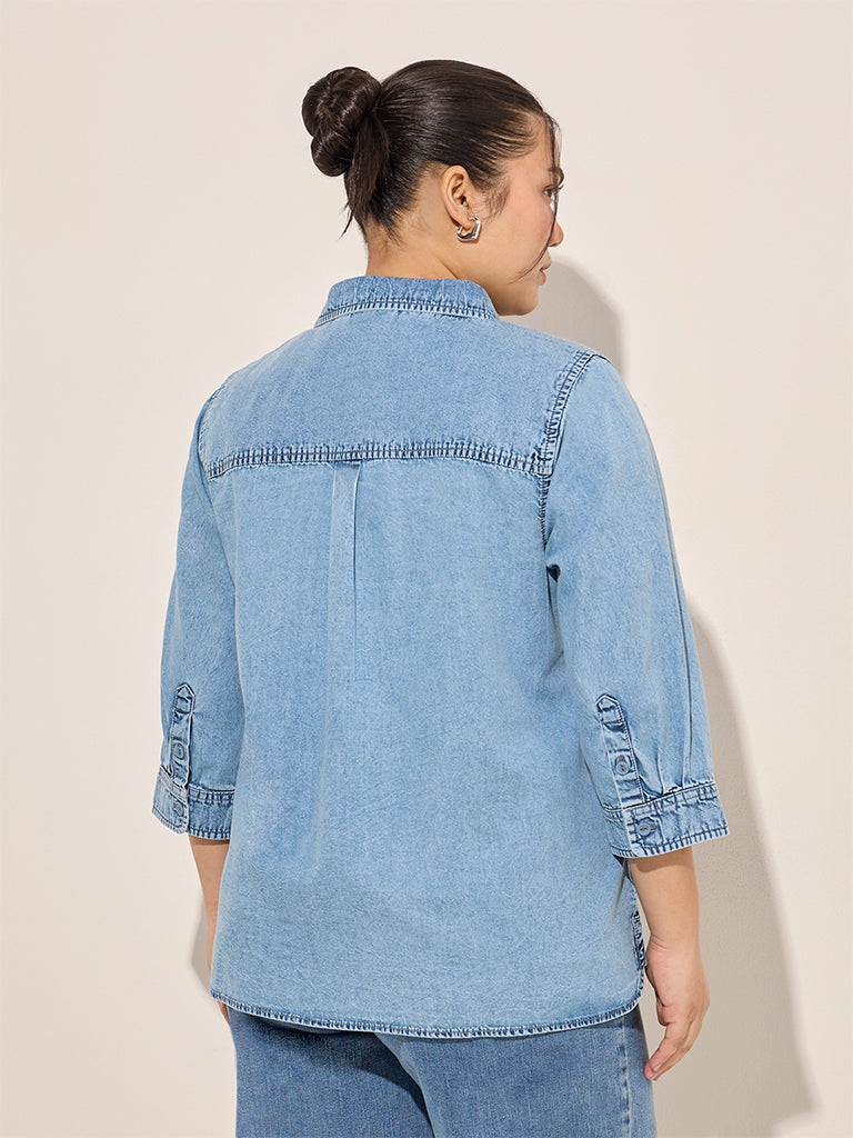 Gia Light Blue Denim Shirt - Image 4