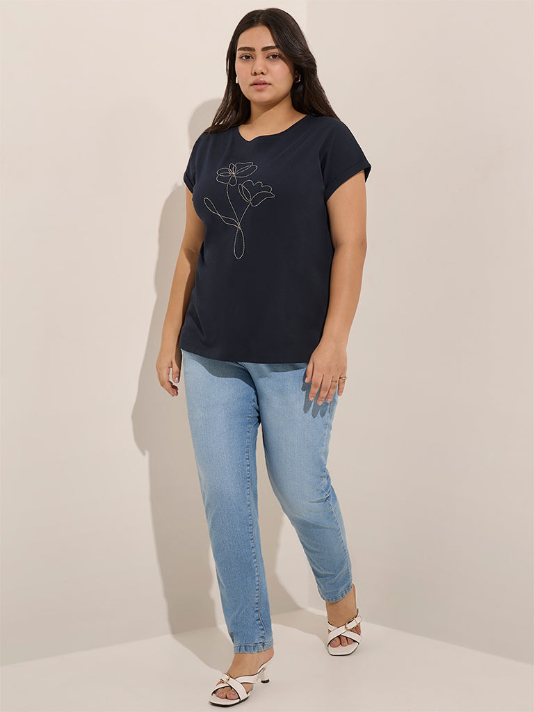 Gia Light Blue Slim-Fit Mid-Rise Jeans