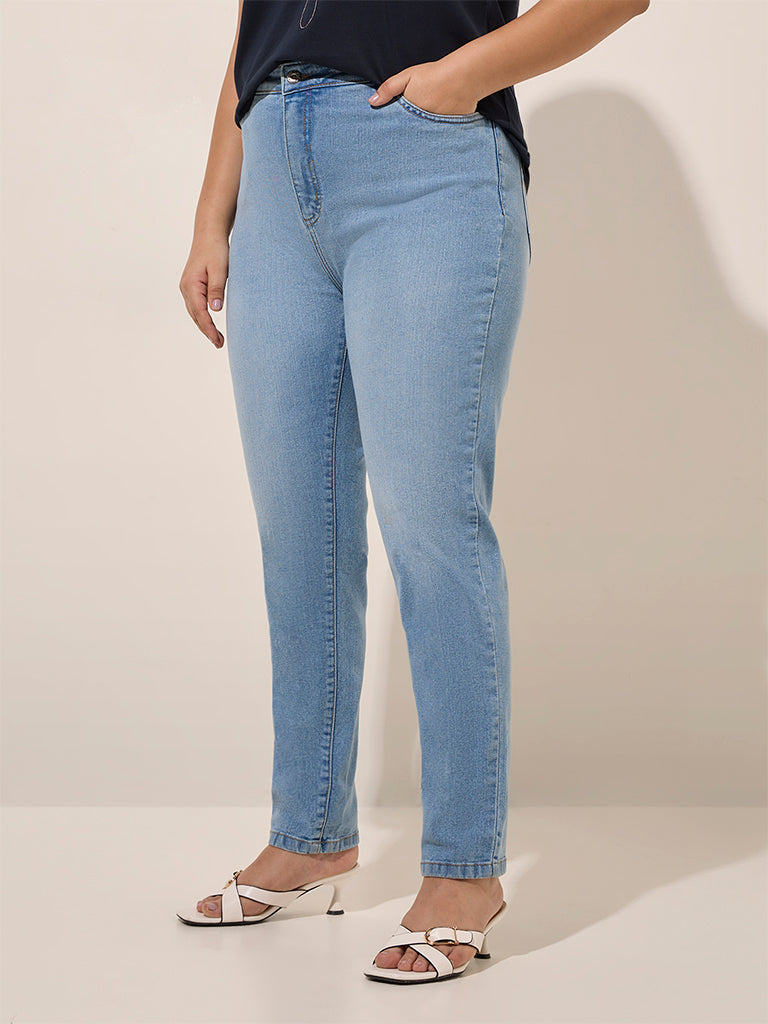 Gia Light Blue Slim-Fit Mid-Rise Jeans - Image 3