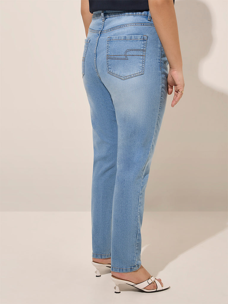 Gia Light Blue Slim-Fit Mid-Rise Jeans - Image 4