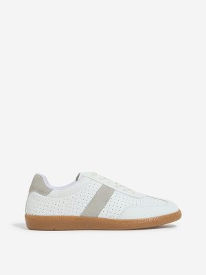 LUNA BLU White Perforated Lace-Up Sneakers