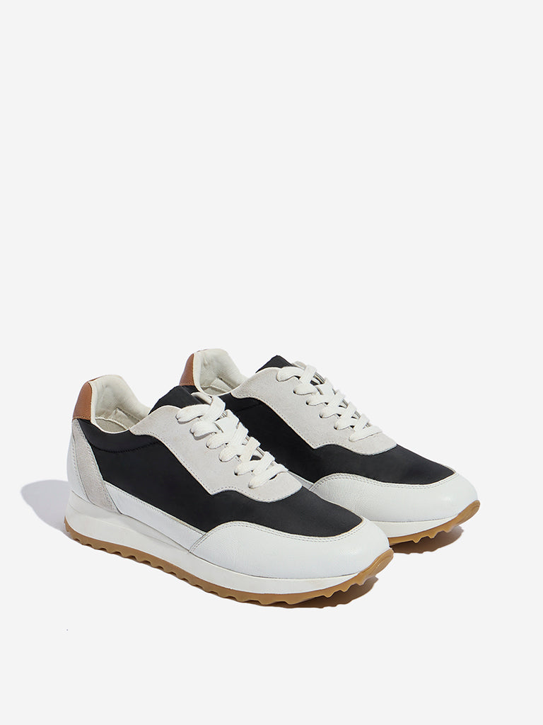 LUNA BLU Black Colour-Blocked Lace-Up Sneakers - Image 2