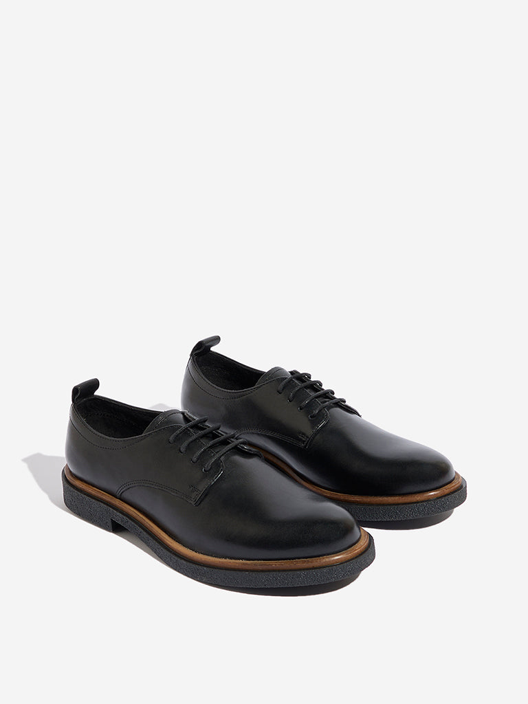 LUNA BLU Black Faux-Leather Derby Shoes - Image 2
