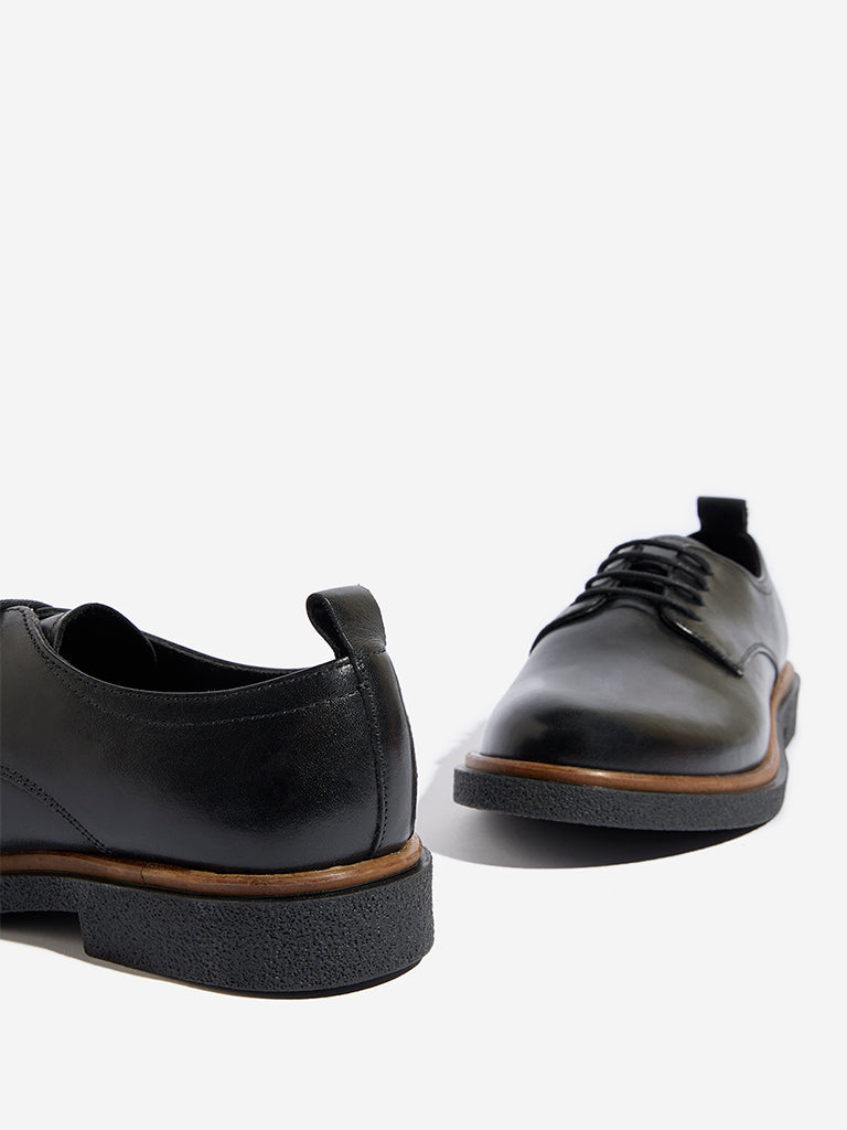 LUNA BLU Black Faux-Leather Derby Shoes - Image 3