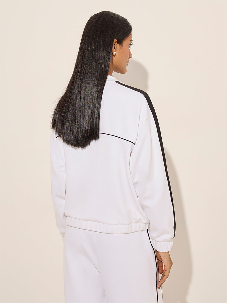 LOV White Contrast-Detailed Jacket - Image 4