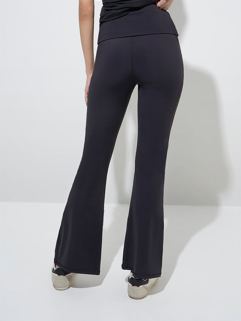 LOV Black Solid Bootcut High-Rise Pants - Image 4