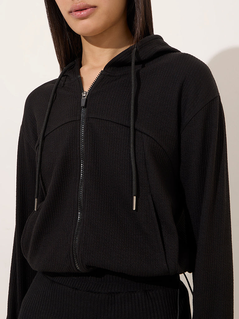 Studiofit Black Self-Textured Jacket - Image 3