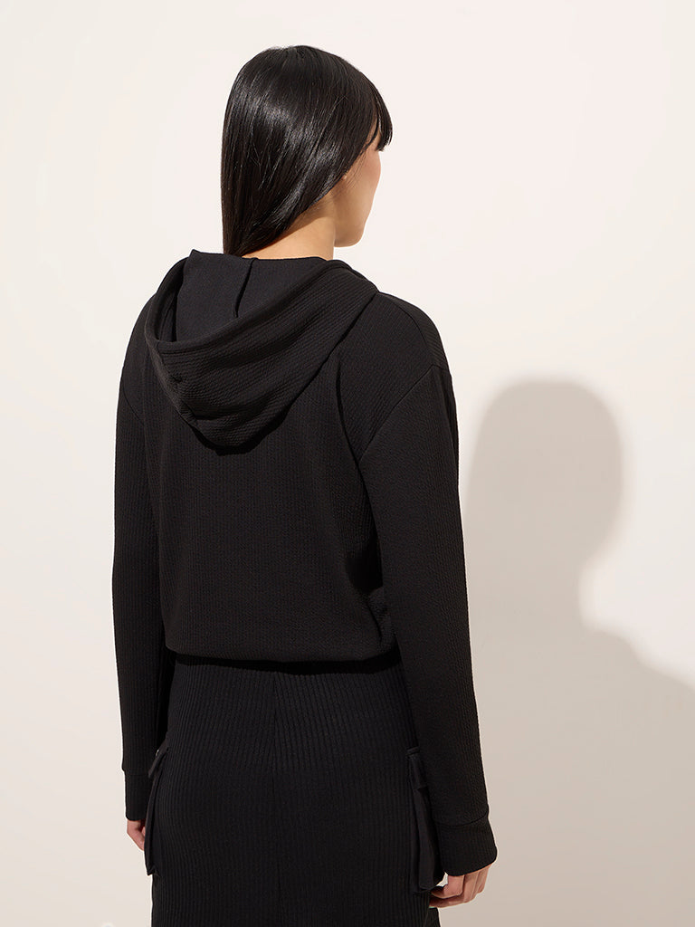 Studiofit Black Self-Textured Jacket - Image 5