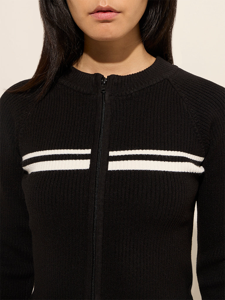 Studiofit Black Ribbed Top - Image 2