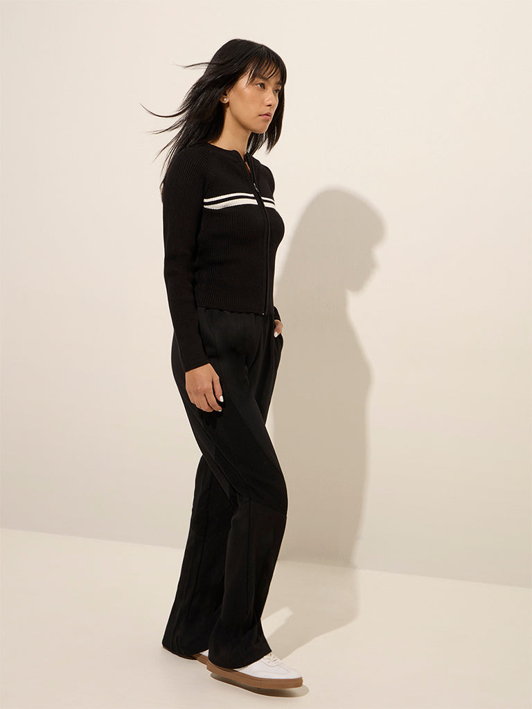 Studiofit Black Ribbed Top - Image 3