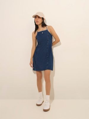 Nuon Navy A-Line Denim Dress