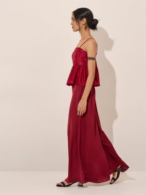 Vark Red Embellished Blouse