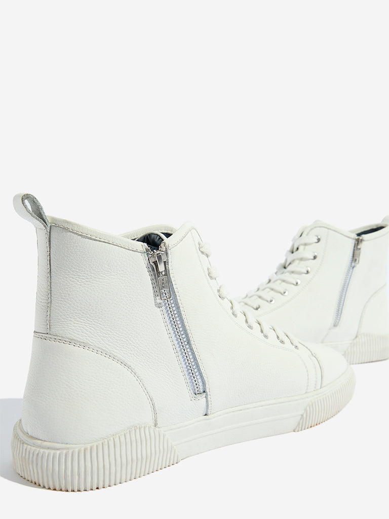 SOLEPLAY White Lace Up High-Top Boots - Image 3