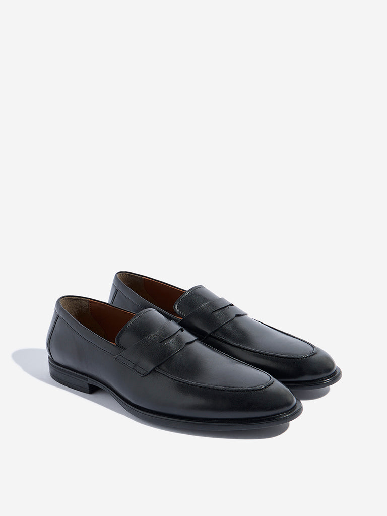 SOLEPLAY Black Formal Leather Penny Loafers - Image 2