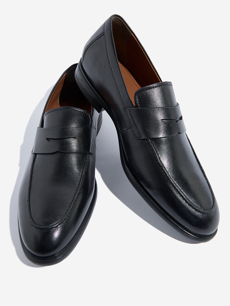 SOLEPLAY Black Formal Leather Penny Loafers - Image 3
