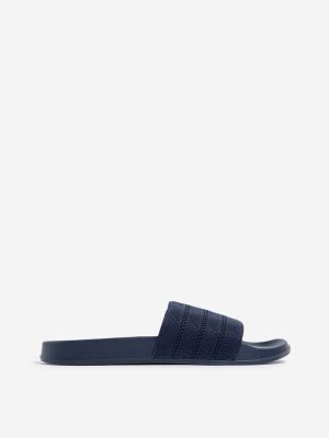 SOLEPLAY Navy Perforated Striped Slides