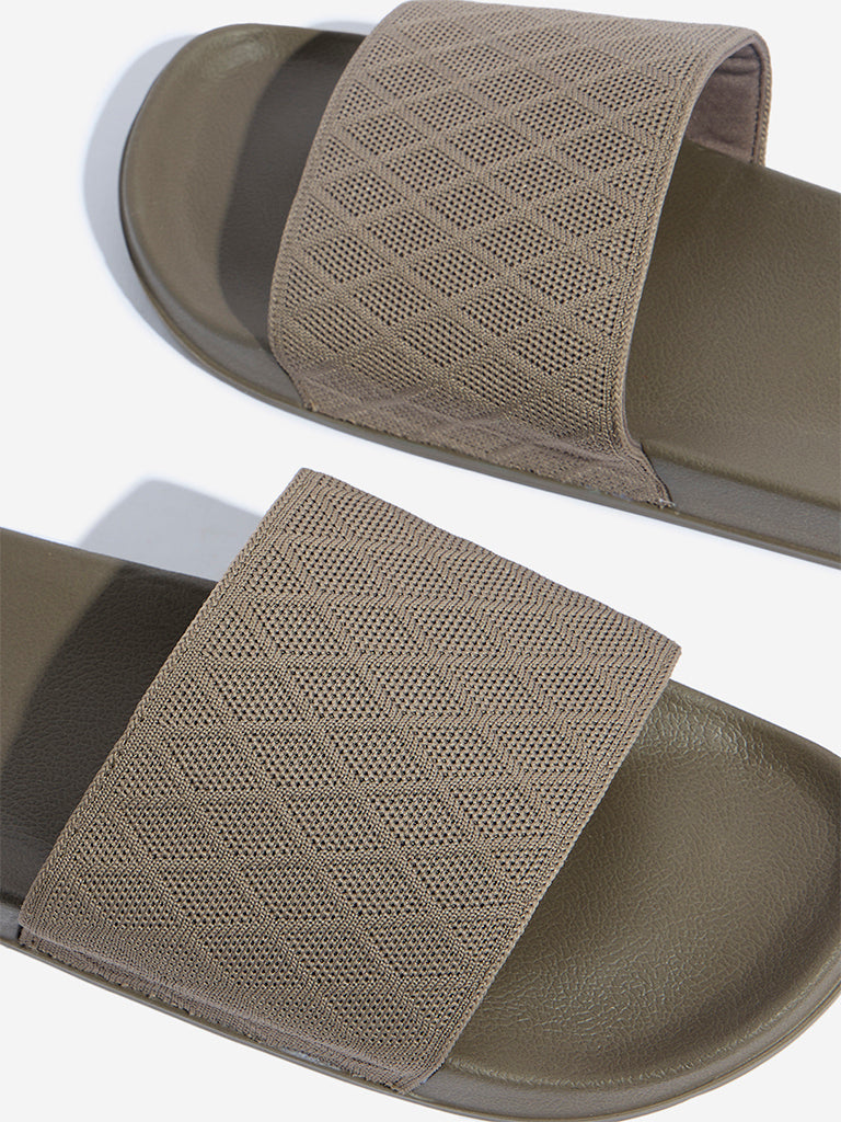 SOLEPLAY Beige Knit-Textured Slides - Image 3
