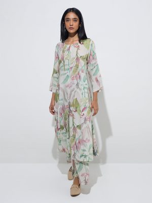 Zuba Multicolour Printed A-Line Kurta