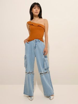 Nuon Light Blue High-Rise Wide-Leg Jeans