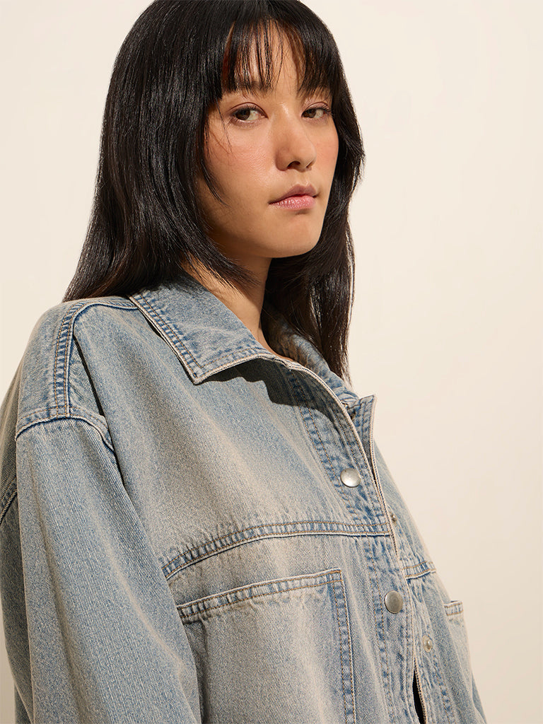Nuon Blue Faded Denim Jacket - Image 2