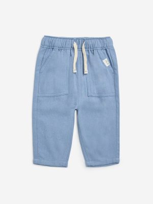 HOP Baby Blue Mid-Rise Denim Pants