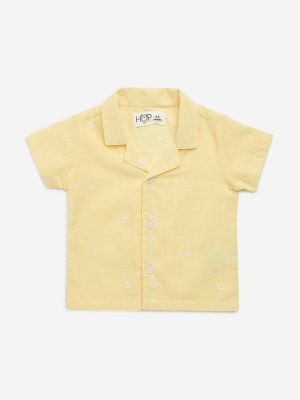 HOP Baby Yellow Embroidered Cotton Shirt