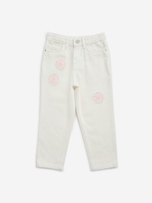 HOP Kids Off-White Relaxed-Fit Mid-Rise Denim Jeans
