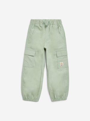 HOP Kids Sage Cargo-Style High-Rise Cotton Joggers