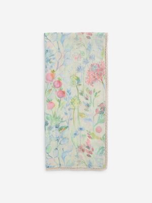 Zuba Lime Foliage Design Cotton-Blend Dupatta