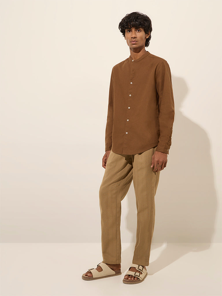 ETA Brown Resort-Fit Cotton Shirt - Image 3