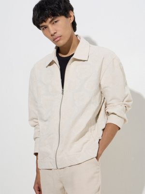 ETA Off-White Floral Relaxed-Fit Cotton Jacket