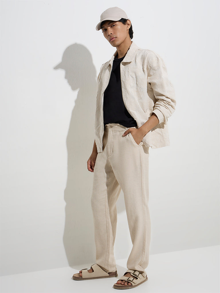 ETA Off-White Floral Relaxed-Fit Cotton Jacket - Image 3