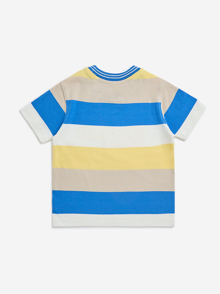 HOP Kids Multicolour Text Design Cotton T-Shirt - Image 3