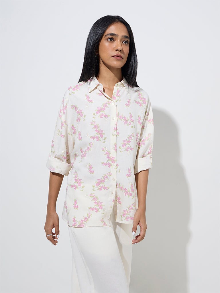 Zuba White Floral Printed Tunic - Image 3