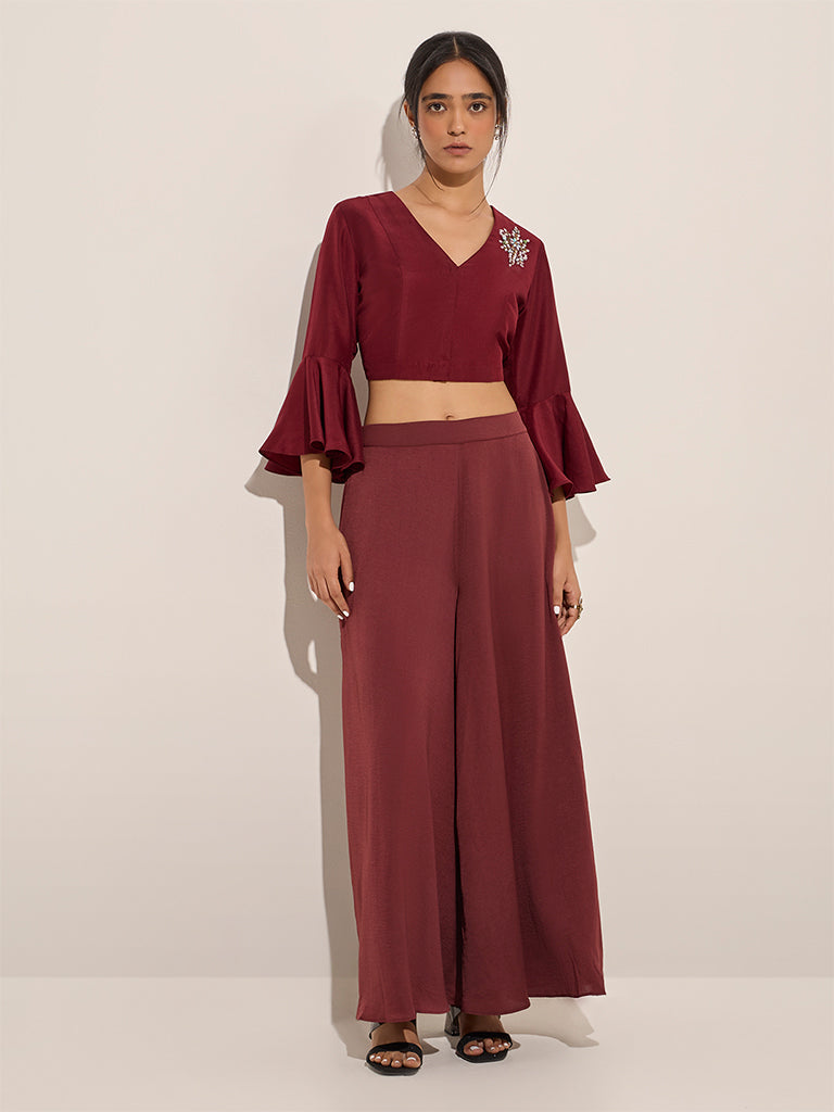 Vark Burgundy Palazzos - Image 3