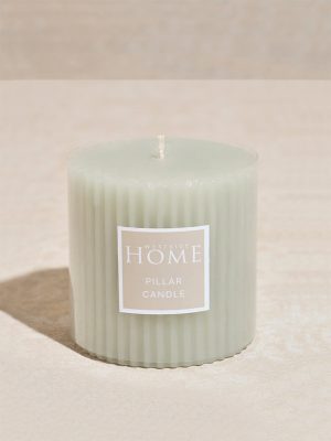 Westside Home Mint Ribbed Textured Pillar Candle