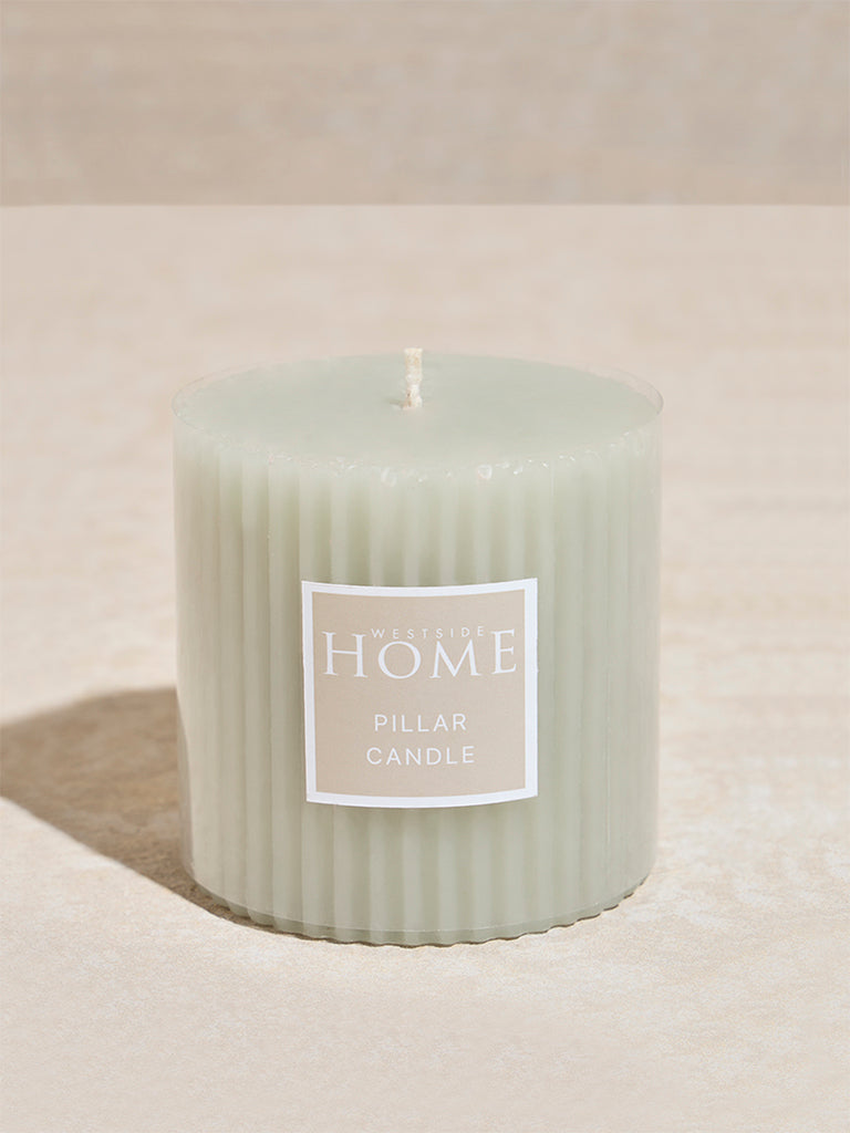 Westside Home Mint Ribbed Textured Pillar Candle