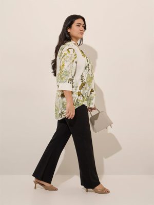 Gia Black Mid-Rise Bootcut Trousers