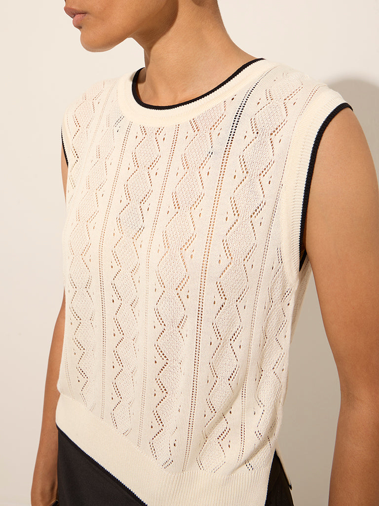 Wardrobe Off-White Knitted Top - Image 2