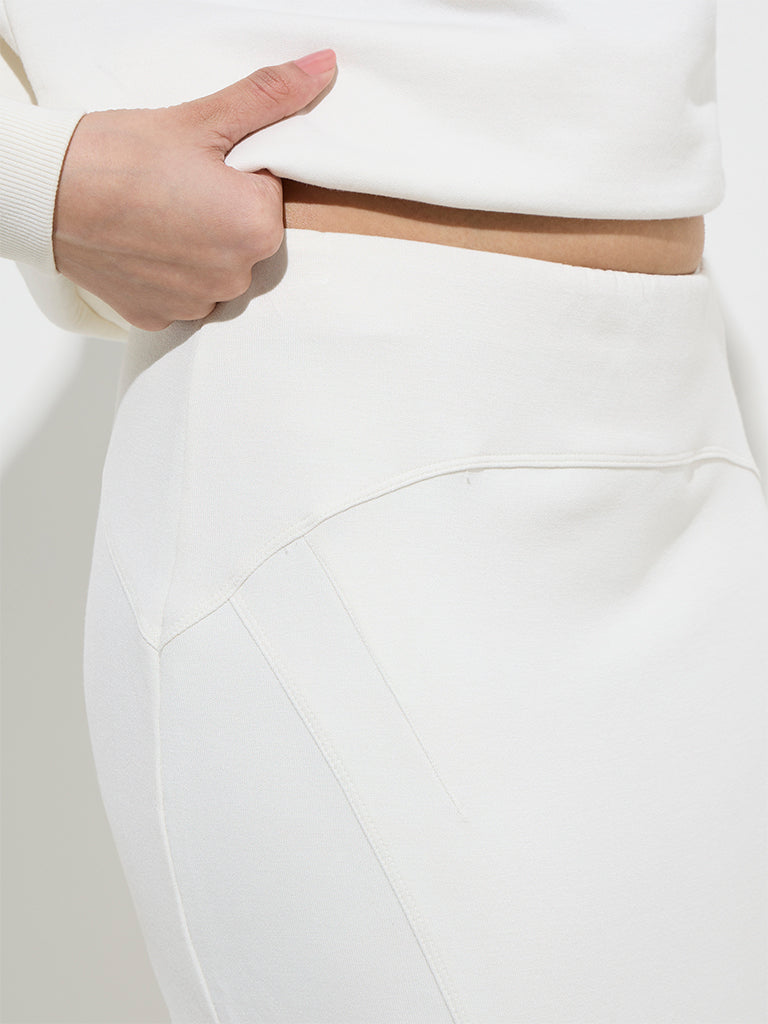 LOV Off-White Solid High-Rise Skirt - Image 2