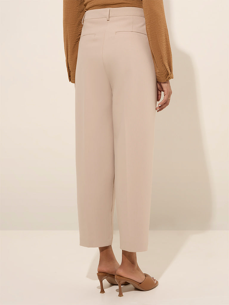 Wardrobe Beige High-Rise Trousers - Image 5