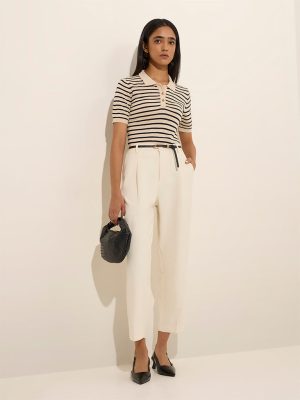 Wardrobe White High-Rise Trousers