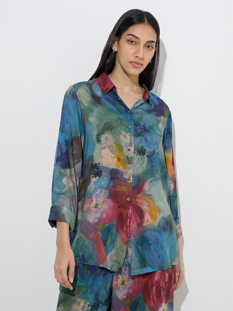 Utsa Multicolour Floral Printed Ethnic Tunic - Image 3