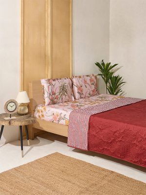 Westside Home Maroon Reversible Quilted Queen Bed Comforter