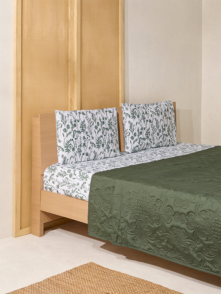 Westside Home Olive Reversible Quilted Queen Bed Comforter - Image 2