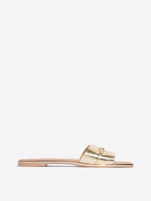 LUNA BLU Gold Textured Slides