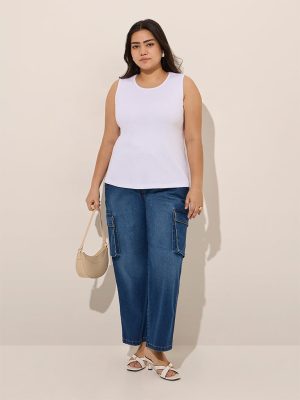 Gia Blue Straight-Fit High-Rise Jeans