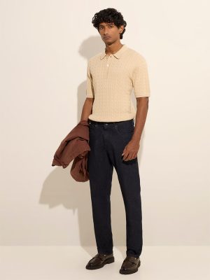 Ascot Dark Blue Relaxed-Fit Mid-Rise Jeans