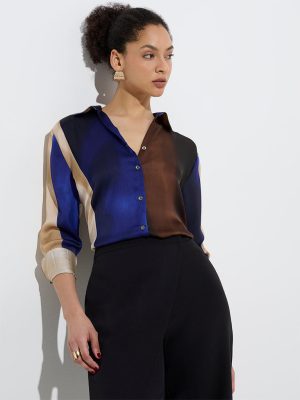 Wardrobe Multicolour Colour-Blocked Design Shirt